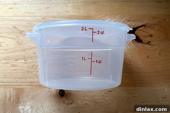 2-Quart dough rising and storage container