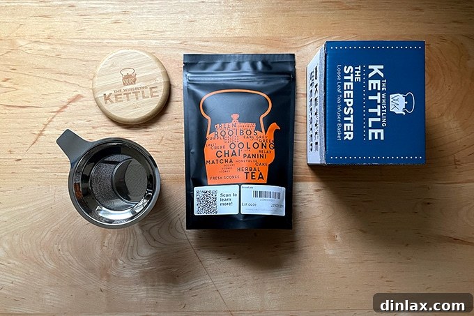 The Steepster tea infuser with a selection of loose leaf tea