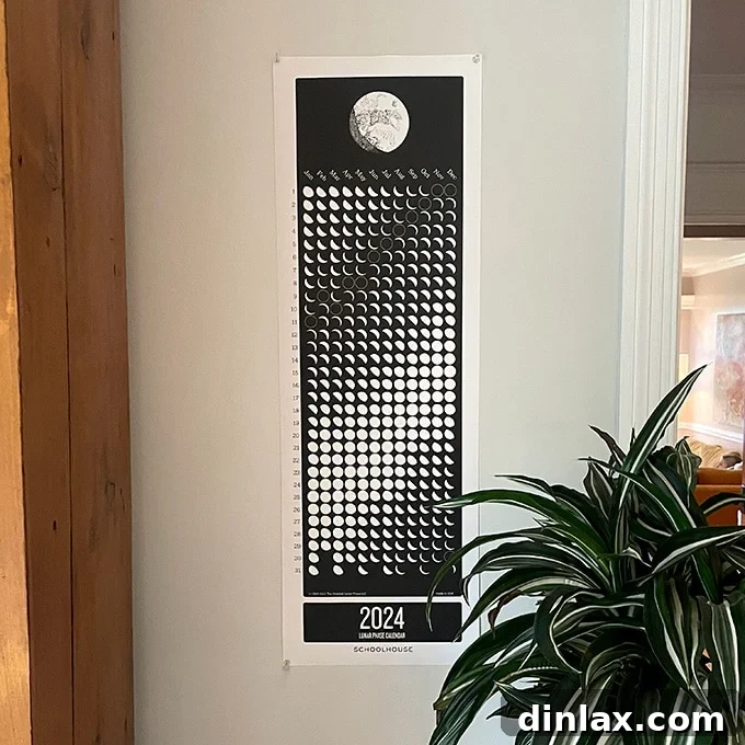 2024 Moon Calendar from Schoolhouse, depicting lunar phases