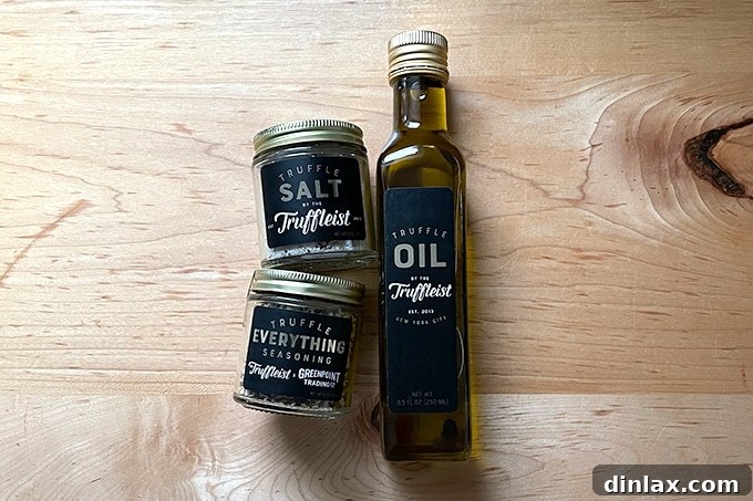 A selection of Truffleist truffle oil and truffle salts