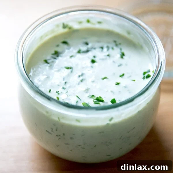 A jar of vegan ranch dressing.