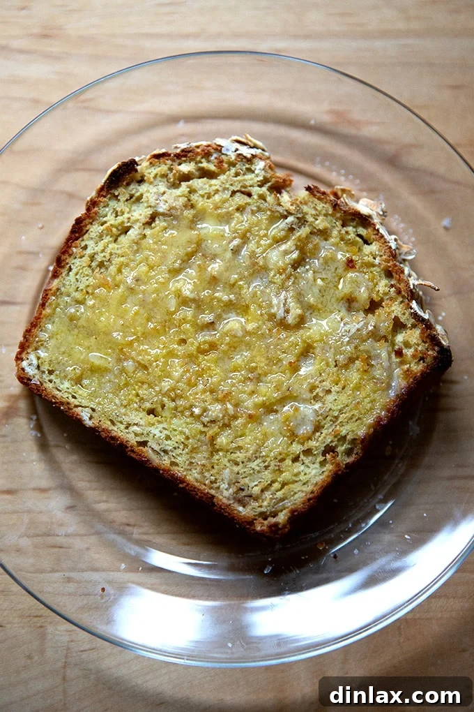 A beautiful plate of Irish brown bread, toasted and buttered, ready to be enjoyed.