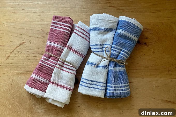 Perfect Gifts for Mom 21 A stack of beautifully folded Turkish dish towels.