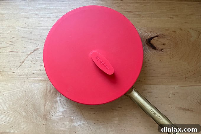 Perfect Gifts for Mom 26 Made In universal lid placed on an 8-inch skillet.
