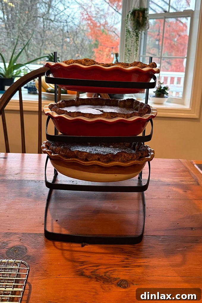 Festive Gift Ideas 2024 16 A collapsable cooling rack holding pies.