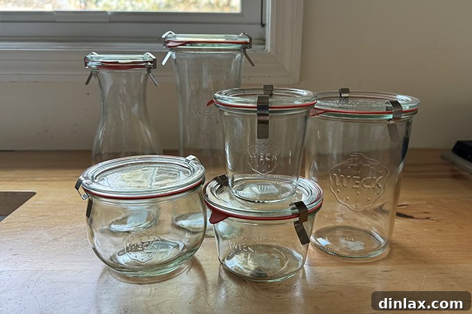 Festive Gift Ideas 2024 21 A selection of Weck Jars on a counter top.