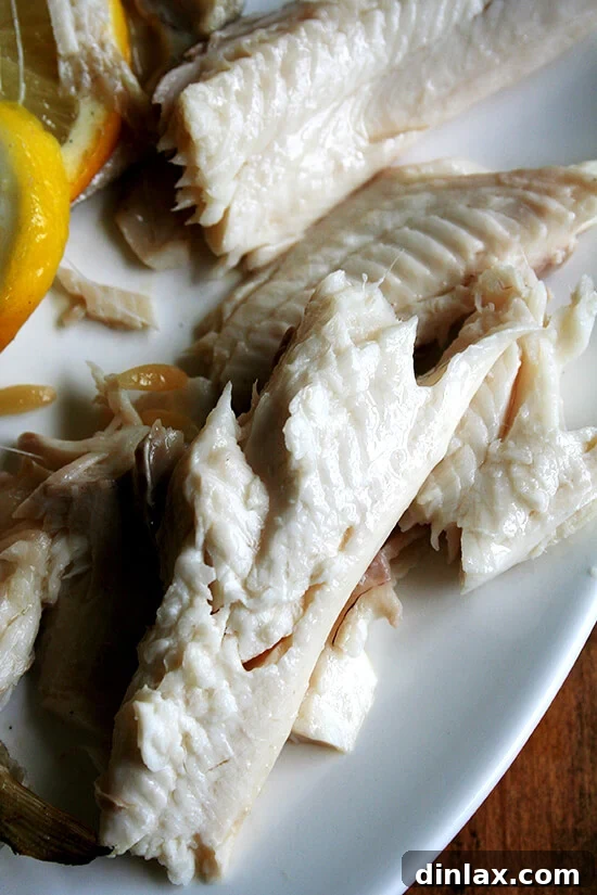 trout meat Close-up of moist, cooked trout flesh