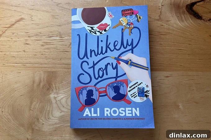 Mother's Day Gift Inspiration 28 The intriguing cover of Unlikely Story by Ali Rosen, a romance novel.