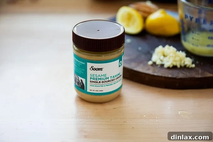 Mother's Day Gift Inspiration 8 A jar of high-quality Soom tahini on a kitchen surface.