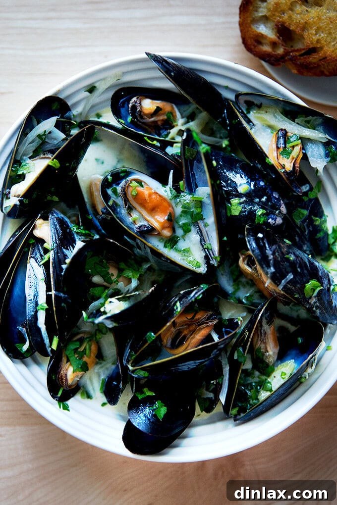 9 Awesome Father's Day Gift Ideas 10 A delectable bowl of steamed mussels (Moules Marinière) served with crusty bread, reminiscent of a classic French culinary delight.