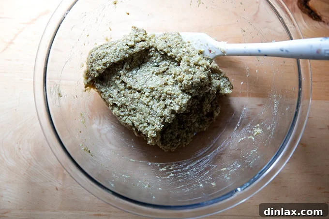 Smoky Eggplant Vegan Meatballs 10 Eggplant purée with the bread crumbs added.