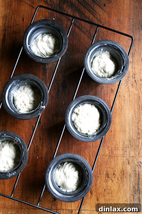 Paul Steindler's Cabbage Soup and Peasant Bread: A Hearty Duo 10 Peasant bread dough rising beautifully in a popover pan, ready for the oven.