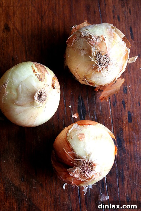 Paul Steindler's Cabbage Soup and Peasant Bread: A Hearty Duo 3 Finely diced onions, a key aromatic base for the hearty cabbage soup.